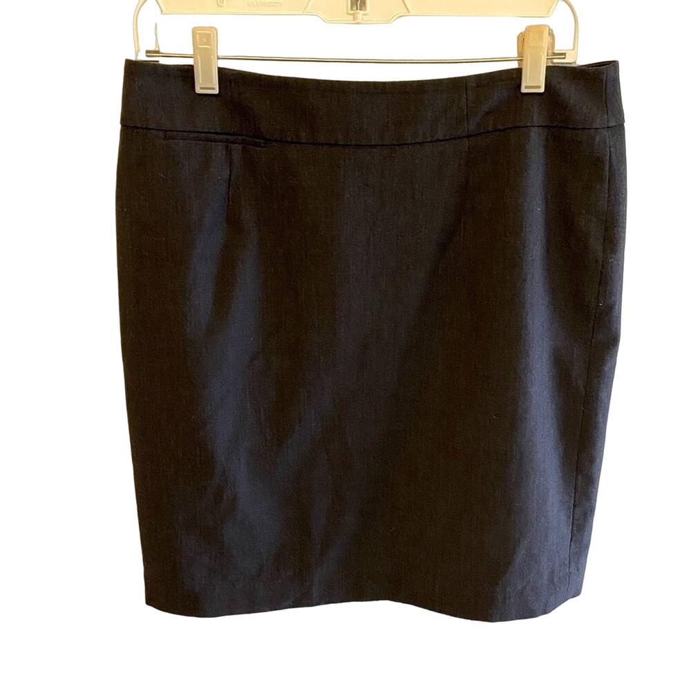 Calvin Klein Dark Gray Straight Short Lined Professional Dressy Skirt Size 10